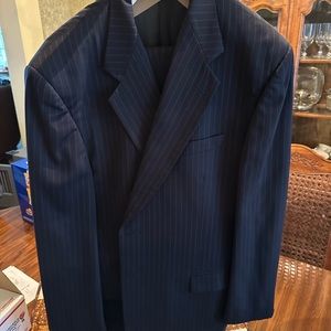 Single Breasted 2-piece Navy Pinstripe Suit